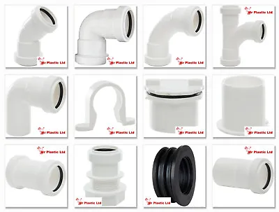 Polypipe 32mm Push Fit Waste Pipe Fittings In White (actual Size 34mm) • £1.59