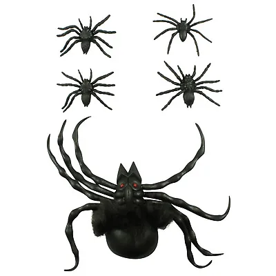 HALLOWEEN SCARY SPIDERS TABLE DECORATION HALLOWEEN PARTY SCARY 5 PACK SPIDERs • £1.99