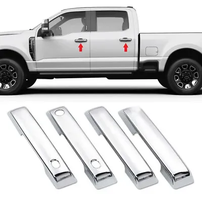 For 2023-2024 Ford F250 F350 F450 Super Duty Chrome Door Handle Covers WITH SMKY • $23.99