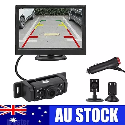 5'' Car Monitor HD Reverse Camera Backup Front Rear View Parking Kit Waterproof • $49.99