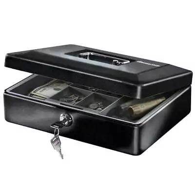 SentrySafe CB-12 Steel Cash Box With Key 0.21 Cu. Ft. Black • $27.40