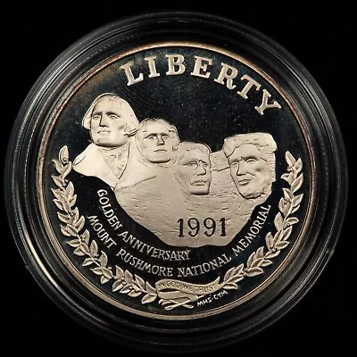 1991-S $1 Mount Rushmore Commemorative Silver Dollar - PROOF - C0028 - STOCK • $29