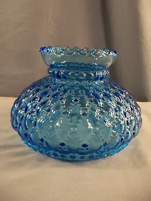 Vintage Blue Glass Rayo Diamond Quilt Lamp Shade 6  Wide Fitter • $14.99