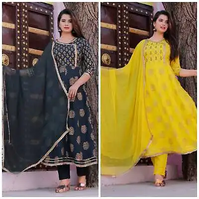 £27.14 • Buy Indian Anarkali Suit Wedding Dress Gown Kurti Partywear Salwar Kameez Dupatta