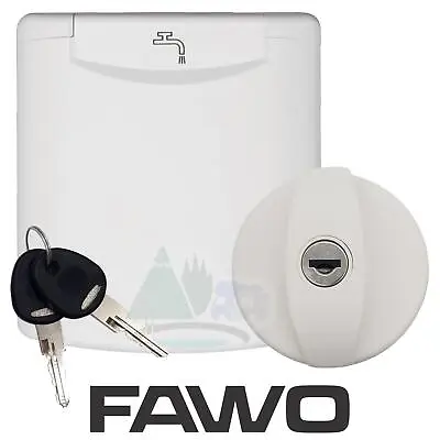 £28.90 • Buy Fawo Water Filler Inlet Box + Cap & Key Magnetic Lock White Campervan Motorhome