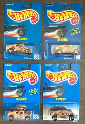 Hot Wheels HUMMER Lot Of 4 Variations! Blue Card #188 - Military Vehicle • $22