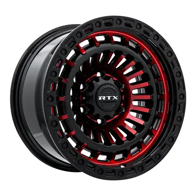 17 Inch 17x9 RTX Moab Gloss Black Machined Red Wheels Rims 5x5 5x127 -15 • $847.96