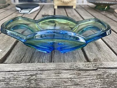 Murano Glass Submerged Green Blue Bowl • £19.99