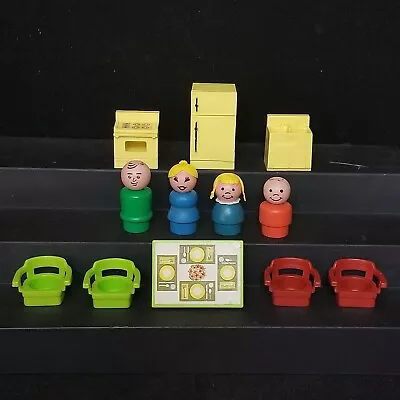 Vintage 1970's Fisher Price Play Family House Kitchen Set 729 Complete #1 • $45