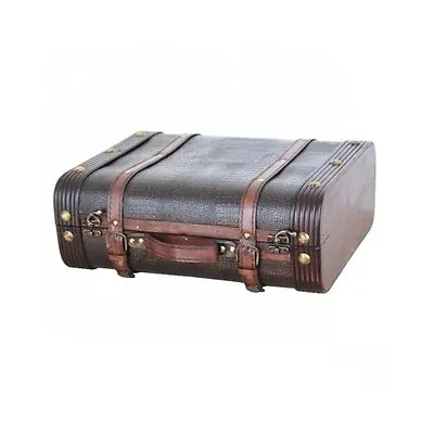 Vintage Suitcase Trunk Train Case Leather Suitcases Retro Antique Luggage Decor • $78.95