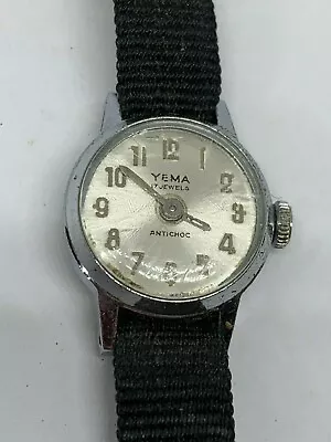 Working Vintage 1960's Ladies Silver Yema 17 Jewel Mechanical Hand Wind Watch CF • $60