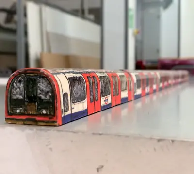 London Underground Handmade Wooden Model Train Central Line Magnetic Attachment • £20