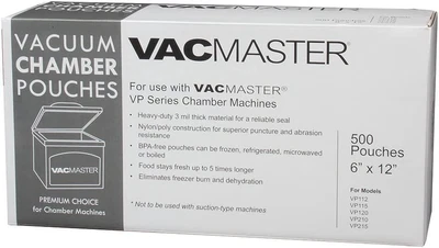 $56.13 • Buy VacMaster 40721 3-Mil Vacuum Chamber Pouches, 6-Inch By 12-Inch, 500 Per Box