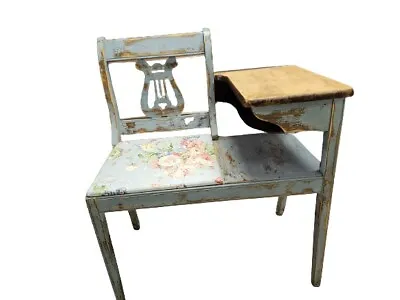 Vintage Telephone Table AKA Gossip Bench Painted And Distressed • $225