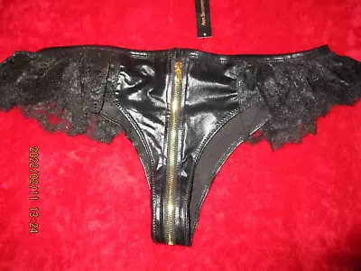 Ann Summers  Black  Pu Knickers   'tasha'    Size  S (8-10    Nwt • £22