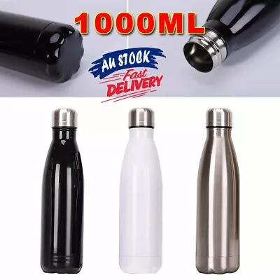 $24.99 • Buy 1L Drink Cup Flask Vacuum Insulated Thermos Stainless Steel Water Bottle ACB#