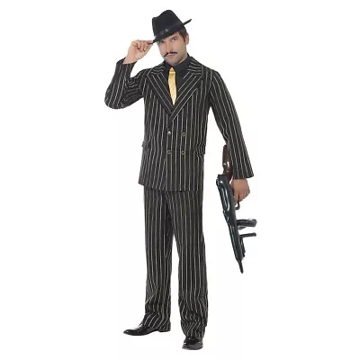 Gold Pinstripe Gangster Costume Halloween Fancy Dress • $45.66