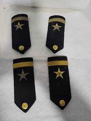 Vtg USN United States Naval Navy Shoulder Boards Epaulette's Set Of 4.  1 Stripe • $29.99