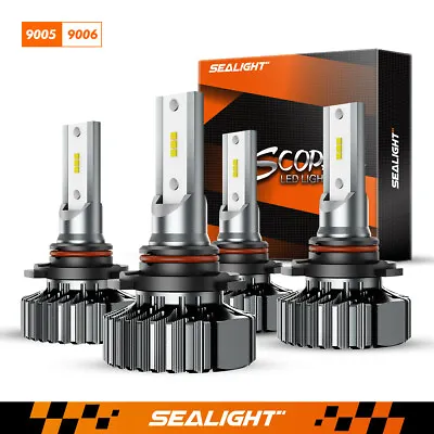 $48.99 • Buy SEALIGHT 9005 9006 LED Headlight Kit Combo Bulbs 6500K High Low Beam Super White