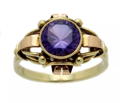 Vintage JB 585 Two-Tone Gold Sapphire Ring • $890