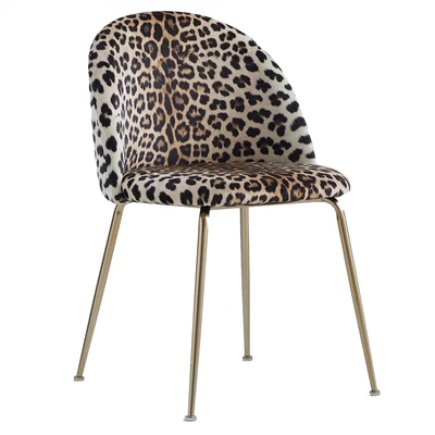 $270.59 • Buy Miramar Leopard Print Velvet Metal Dining Chairs (Set Of 2)