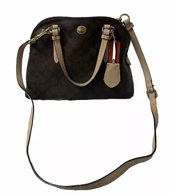 COACH Peyton Signature Cora Domed Satchel Handbag • $50