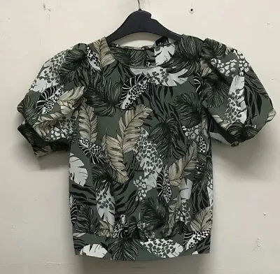 £13.30 • Buy Dorothy Perkins Petite Khaki Safari Print T-Shirt Size UK6 EUR 34 {R44}