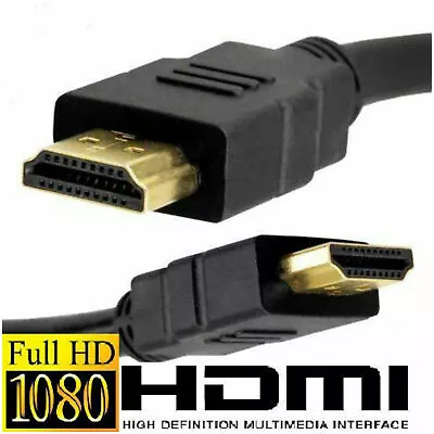 HDMI Lead Cable Gold TVs Sky HD PS4 Xbox One V1.4 UHD 1M 2M 3M 1 2 3 Metres • £2.99