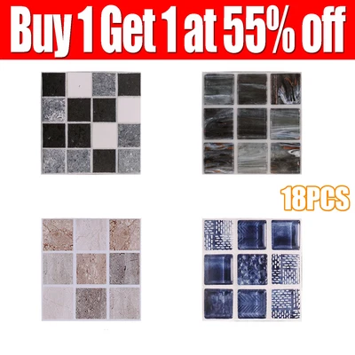 £3.68 • Buy Self-Adhesive Kitchen Wall Tiles Bathroom Mosaic Brick Sticker Peel & Stick UK
