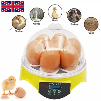 Automatic Digital 7 Egg Incubator Chicken Duck Temperature Control Incubators UK • £19.99