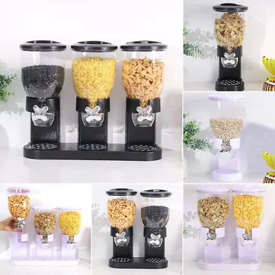 Cereal Dispenser Single/double/triple Dry Food Kitchen Storage Container Machine • £8.95