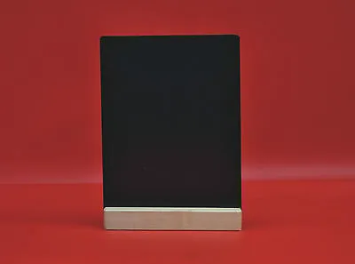 A4 Black Board Chalkboard With Wooden Plinth For Use With Liquid Chalk Pens • £3.19