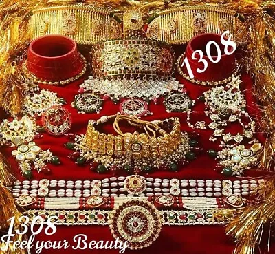Traditional Rajasthani Bollywood Choker Jewelry Set Arabic Kundan Weddig Pride • $125.99