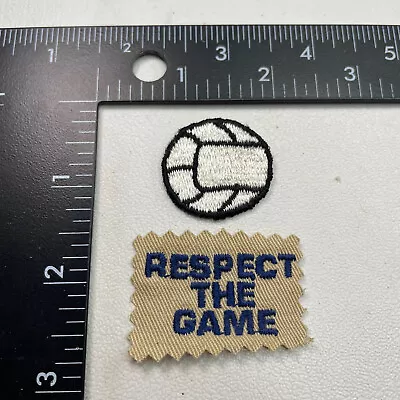 Small Volleyball Patch + Small Cut-From-Hat “Respect The Game” Patch 23D1 • $5.95