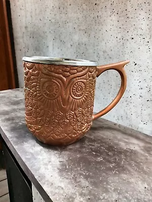 Unique Copper Embossed Vintage Owl Cup • $12