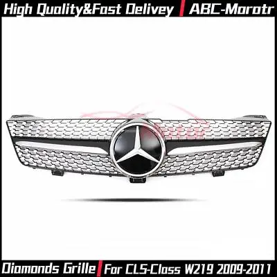 Black Dia-monds Style Grille W/Emblem For Mercedes Benz CLS-Class W219 2009-2011 • $139