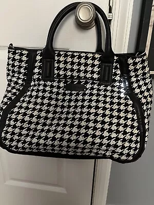 Vera Bradley Quilted Houndstooth Tote Bag Black White Large • $35