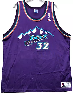 Vintage Utah Jazz Karl Malone Jersey Mens Size 52 2XL Champion #32 Basketball • $65