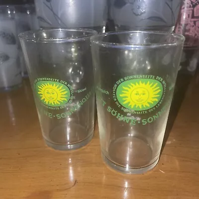 2 Germany Schmitt Sohne Sonnenqualitat Mosel Beer Wine Barrel Drinking Glasses • $8.99