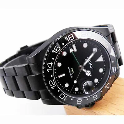 $91.14 • Buy PARNIS GMT Function PVD Coated Case 40mm Auto Date Sapphire Glass Wristwatch