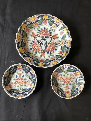 Set Of 3 MAKKUM - HOLLAND Antique Wall Plates. Marked And Signed Back • $125