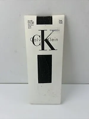 VTG 1992 Calvin Klein Knee-high One Size Black/Gold NOS New Sealed • $24.95