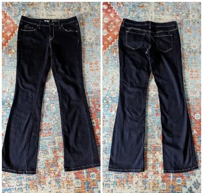 Mossimo Denim Mid Rise Skinny Boot Cut Dark Wash Jeans Womens 4R 27Waist Stretch • $11.99