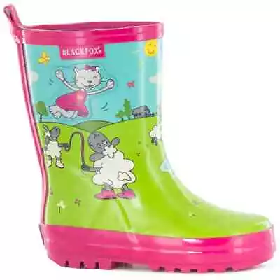 New Boys Girls Kids Waterproof Wellies Rain Wellingtons Junior Boots Shoes Sizes • £9.98