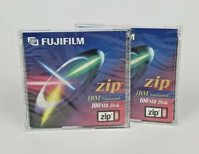 FujiFilm Zip 100MB Disk IBM Formatted Lot Of 2 Brand New Factory Sealed • $10.87