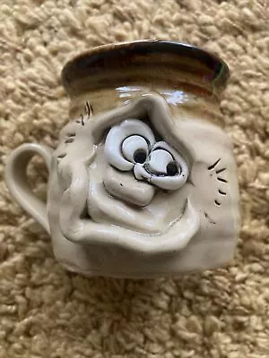 Vintage Pretty Ugly Mug - Studio Pottery Stoneware  • £4.25