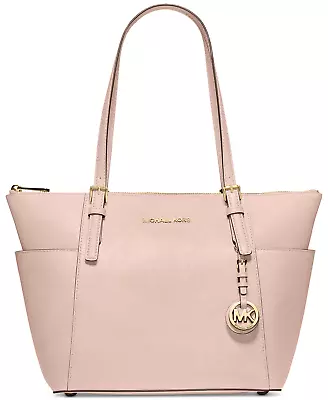 Michael Kors Jet Set Top Zip Tote Bag Soft Pink Leather & MK Charm NEW SEALED • $139.99