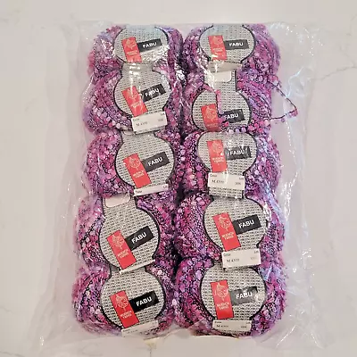 10 Pc Lot Fabu Muench Ribbon Yarns 4309 Purple Variegated  50g 72m DISC Spain • $99.95