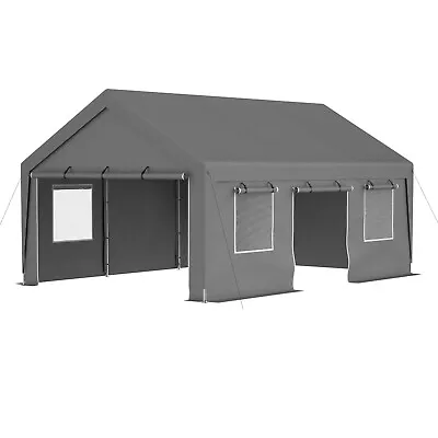 13x20 Heavy Duty Steel Carport Storage Canopy Garage Tent W/ Removable Sidewalls • $322.99