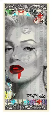 Death NYC Ltd Ed Signed Art DOLLAR Bill Bank Note $1 Marilyn Monroe Vampire Drip • $79.99